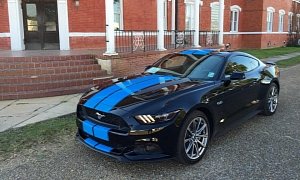 Grabber Blue Stripes on 2015 Ford Mustang GT Fastback are a Must-Have