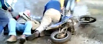 Grandpa Rides with Passenger but Crashes Silly in Mud