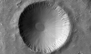 Greek God of Volcanos Is Now on Mars, Holds a Crater of Pure Beauty in Its Lap