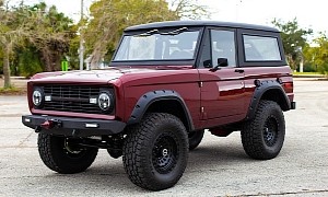 Green 1970 Ford Bronco Goes Metallic Red to Hide Coyote Engine, Big Upgrades