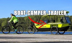Green BeTriton e-Trailer Is a Bike Camper Trailer That Floats, With Unlimited Range