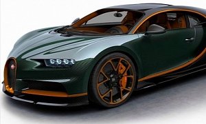 Green Carbon Bugatti Chiron with Orange Details Has a Polarizing Spec
