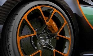 Green Carbon Bugatti Chiron with Orange Details Shows Crazy Spec
