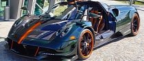 Green Carbon Pagani Huayra BC with Orange Details Is an Instagram Sensation