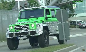 Green Mercedes G500 4×4² Nonchalantly Drives Through Stuttgart