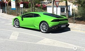 Green Lamborghini Huracan Spotted in Marbella, Spain