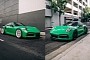Green-Wrapped Porsche 911 Turbo S Has Perfect Two-Face Vibes Due to Nifty Trick