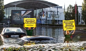 Greenpeace Activists Sink Car Parts To Protest Against IAA in Munich, Germany