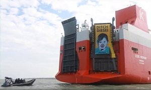 Greenpeace Activists Storm Cargo Ship to Prevent Diesel VWs From Reaching the UK