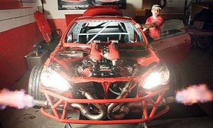 GT 86 With Ferrari 458 V8 Swap Gets Custom Headers, Celebrates by Shooting Flame