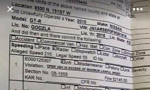 GT-R Gets Speeding Ticket for Doing 215 MPH in a 55 MPH Zone, Is It Fake?