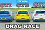 GTI Vs GTI Clubsport Vs GTD Drag Race Is the Ultimate Go-Fast VW Golf Showdown