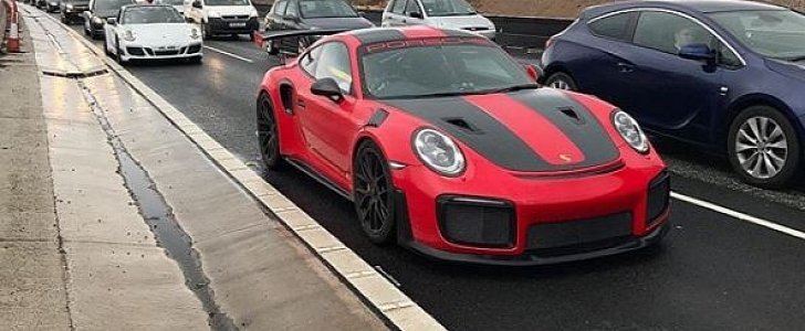 Guards Red 2018 Porsche 911 GT2 RS Caught in British Traffic