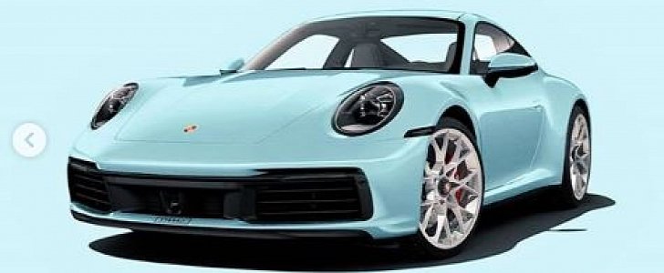 Gulf Blue 2020 Porsche 911 render