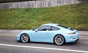 Gulf Blue Porsche 911 R Is a Stripeless Sensation in Switzerland
