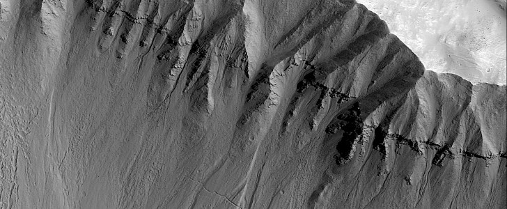 Gullies in the Tempe Terra region of Mars