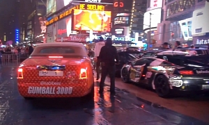 Gumball 3000 2012: Supercars Line Up at the Start in Times Square, NY