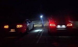 Gutted Tesla Model S P100D Drag Races Twin-Turbo Coyote Mustang on the Street