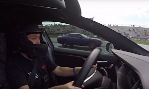 Gutted Tesla Model S "Racecar" Sets 10.41s 1/4-Mile Record, Humiliates Hellcat