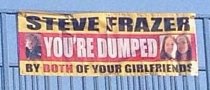 Guy Gets Dumped By Both of His Girlfriends Through a Highway Billboard