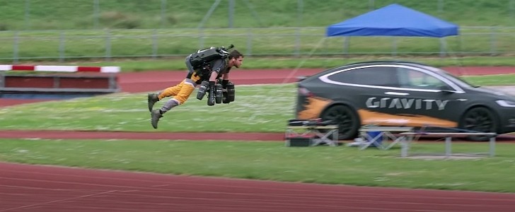 Richard Browning, founder of the Gravity jetsuit is trying to break multiple world records