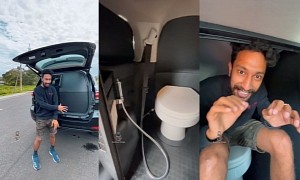 Guy Installs Vacuum Toilet in Toyota SUV, It's the Next Best Thing Now
