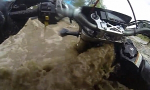 Guy Looses Bike in Flood after Making a Very Stupid Decision