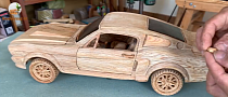 Guy Makes 1967 Ford Mustang GT500 Replica Out of Wood, Toy Has Full Articulation
