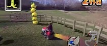 Guy Plays Real-Life Mario Kart With a Lawn Mower and a Skydio Drone