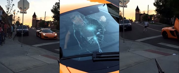 McLaren windshield smash