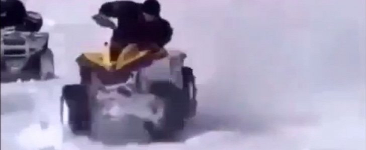 Guy falls off ATV