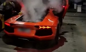 Guy Uses His Lamborghini Aventador to Grill Some Meat, Things Go Wrong Fast