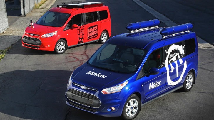 Hackmobile and Happy Mutant Mobile Ford Transit Connect Wagons