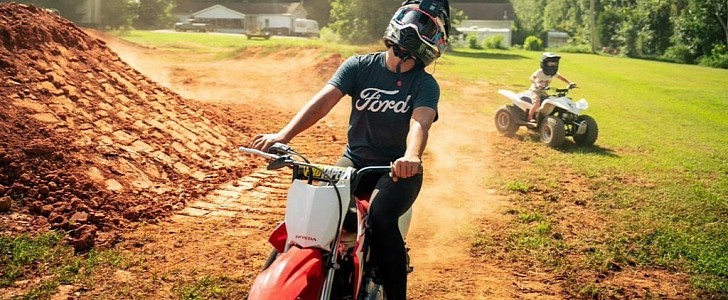 Hailie Deegan swapped her Ford truck for a 2-wheeler.