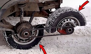 Half-Wheeled Car With Rebar-Reinforced Tires Is As Smooth as Barbed Wire – Because Russia