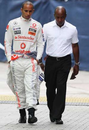 Lewis Hamilton and his father, Anthony