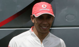 Hamilton Tips Button for F1 Title
