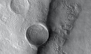 Hanging Crater Tops List of Weird Features on Mars