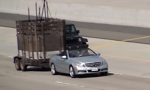 Hangover 3 Leaked Footage: Mercedes E250 Cabrio, Giraffe Trailer, Crash