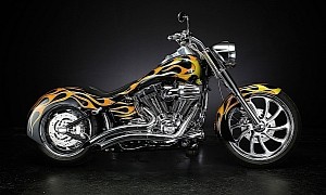 Harley-Davidson Fat Boy With Huge Headlight Also Comes With Flames So You Don’t Miss It