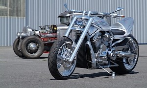 Harley-Davidson Hot Rod Looks Colder, Less Cool Than the Car Next to It