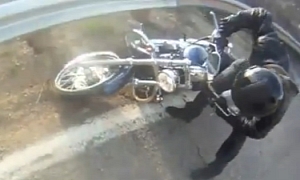 Harley-Davidson Rider Crashing Silly