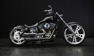 Harley-Davidson Rodder on Extreme Front Wheel Looks Like a Motorized Penny-Farthing