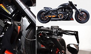 Harley-Davidson V-Rod Modified in Russia Shows Beautiful Orange Accents