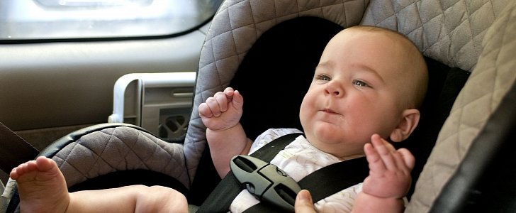Baby in a special car seat
