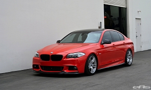 Heavily Modified BMW F10 535i Looks Mean in Dark Red
