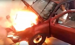 Heavily Tuned Turbo VW Gol Engine Explodes on Dyno After Block Failure