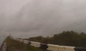 Heavy Rain Causes Car to Do 720-Degree Spin on Russian Highway