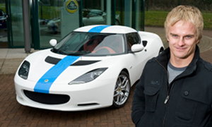 Heikki Kovalainen Powerslides the Lotus Evora