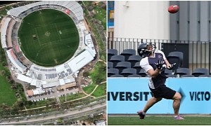 Helicopter-Dropped Football Catch Sets New Guinness World Record in Australia